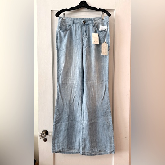 Anthropologie Pants - Anthropologie | Level 99 Light Wash Newport Wide-Leg Pants 28